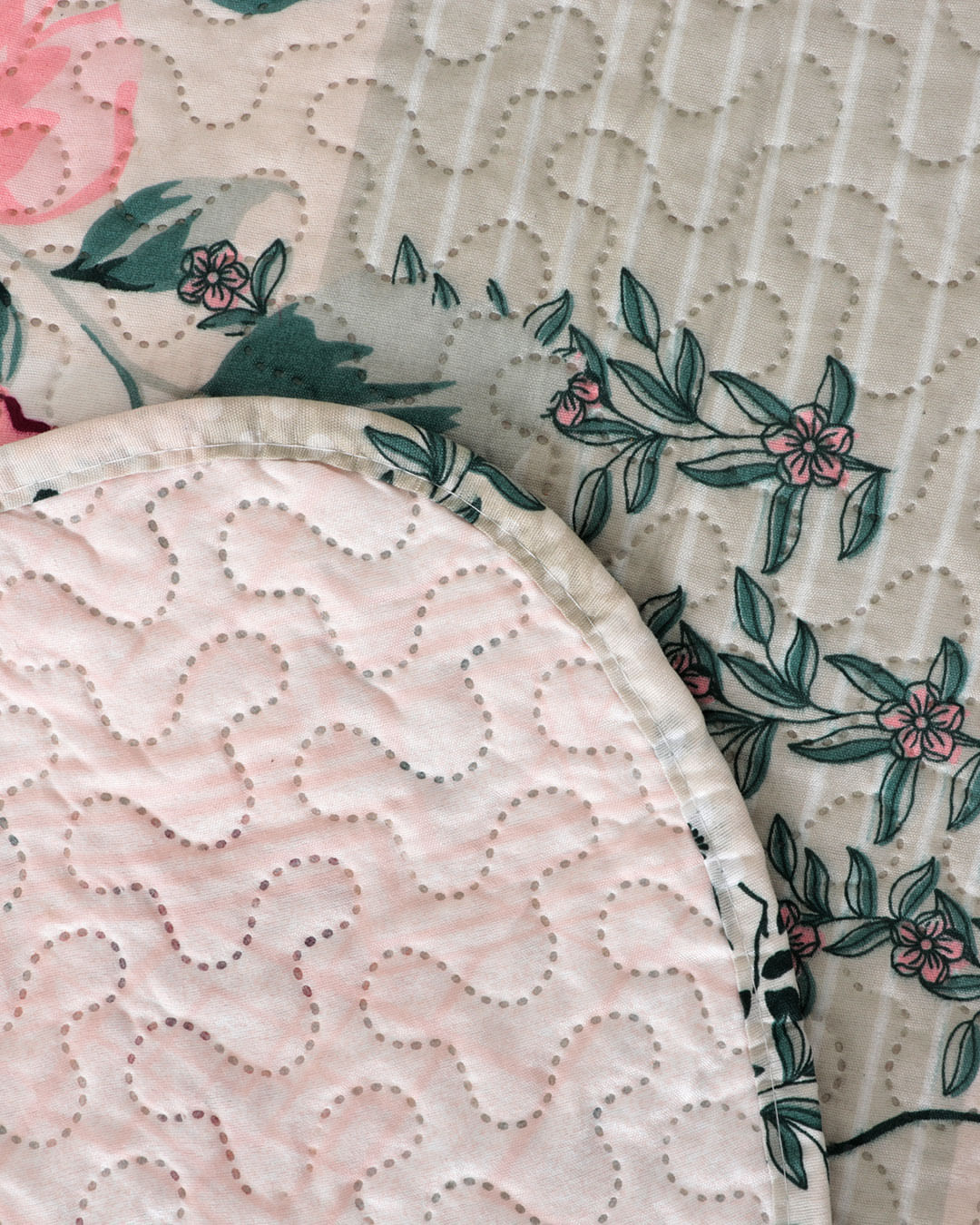Kit-Colcha-Df-Queen-Bouti-C-03-Pcs---Bege-Floral