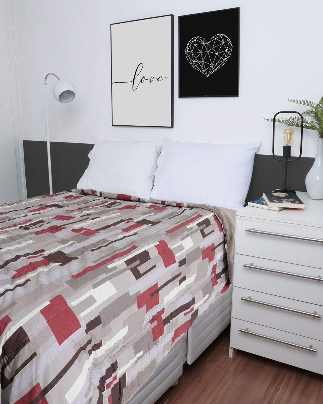 Coberdrom-Queen-Plush-Combo-Soft--Slim---Bege-Listrado