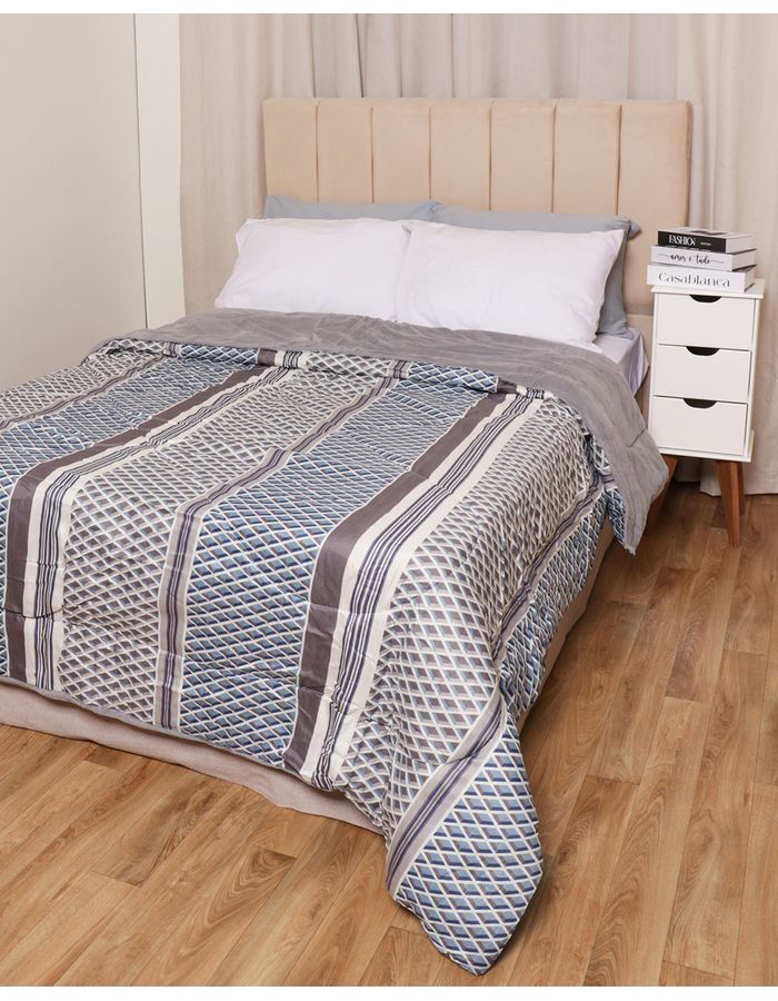 Coberdrom-Queen-Plush-Combo-Soft--Slim---Cinza-Geometrico