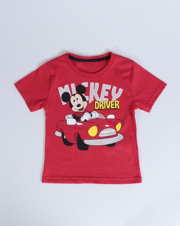 Camiseta Bebê Algodão Disney Mickey Manga Curta Vermelha 2