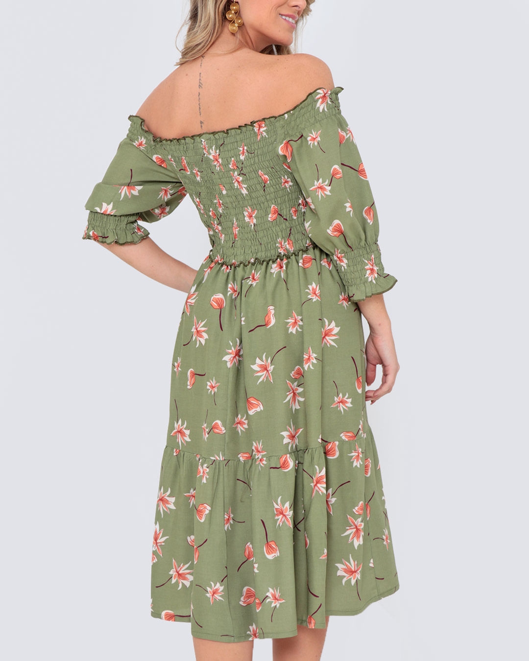 Vestido-Midi-Lastex-Mga-¾--7959re---Verde-Medio