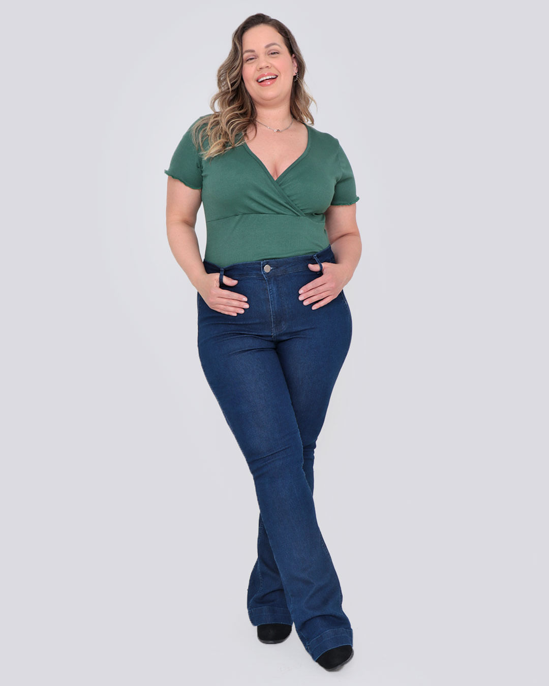 Calca-Dpf88-Flare-Jeans-Tg---Blue-Jeans-Escuro