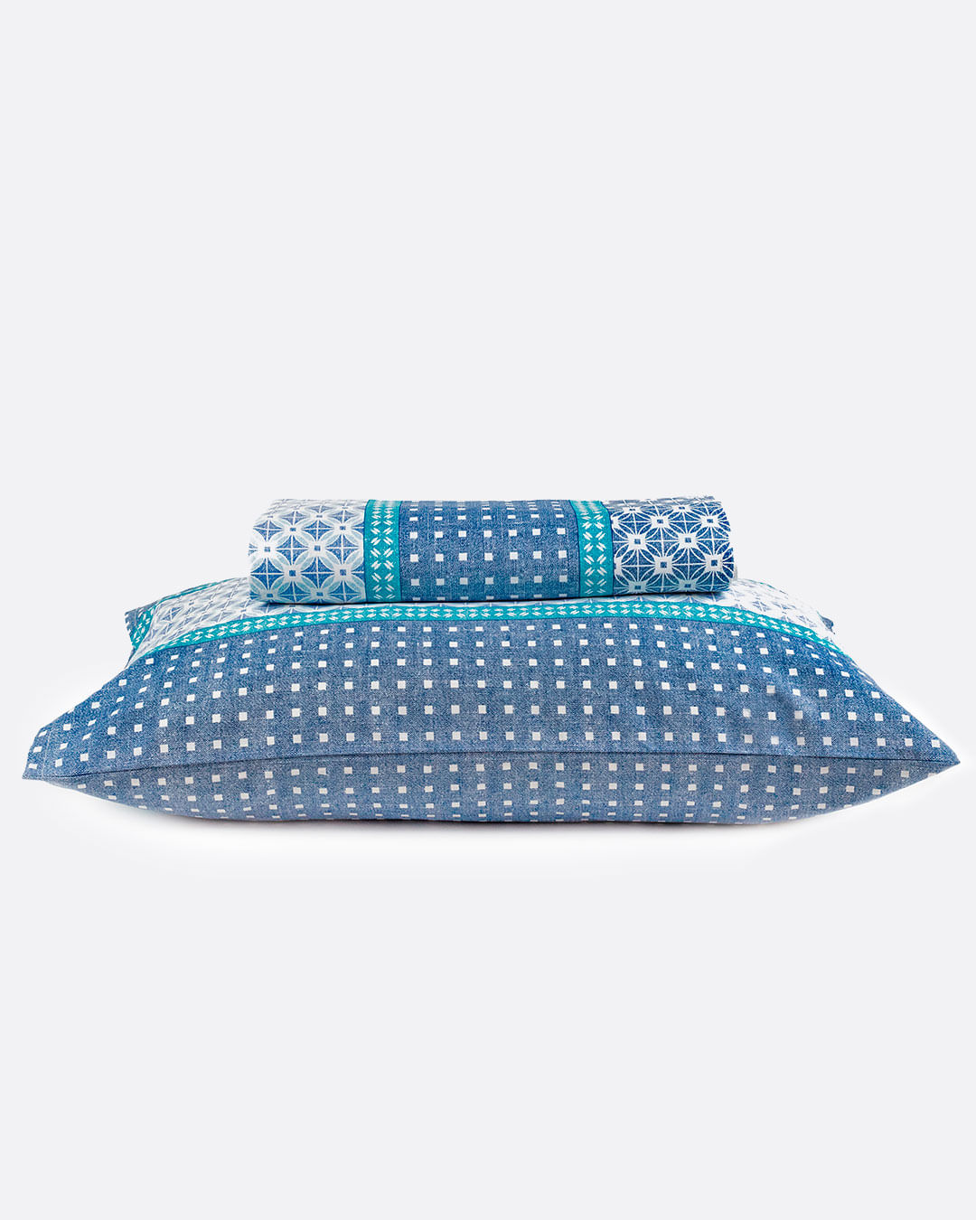 Jg-Cama-Royal-Casal-Berlin-Indigo---Branco-Geometrico