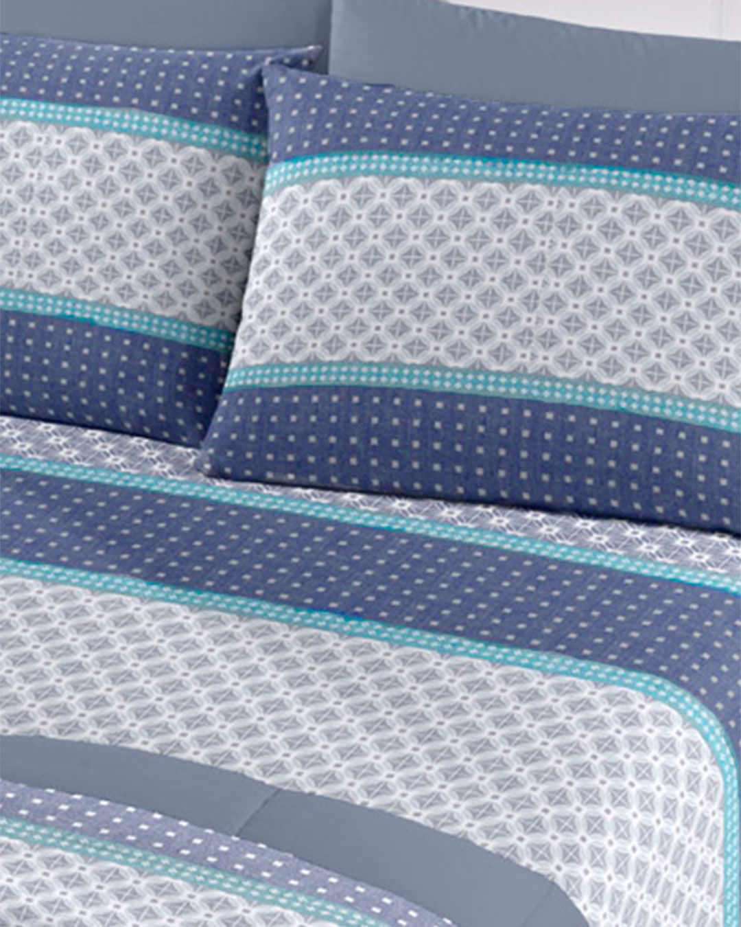 Jg-Cama-Royal-Casal-Berlin-Indigo---Branco-Geometrico