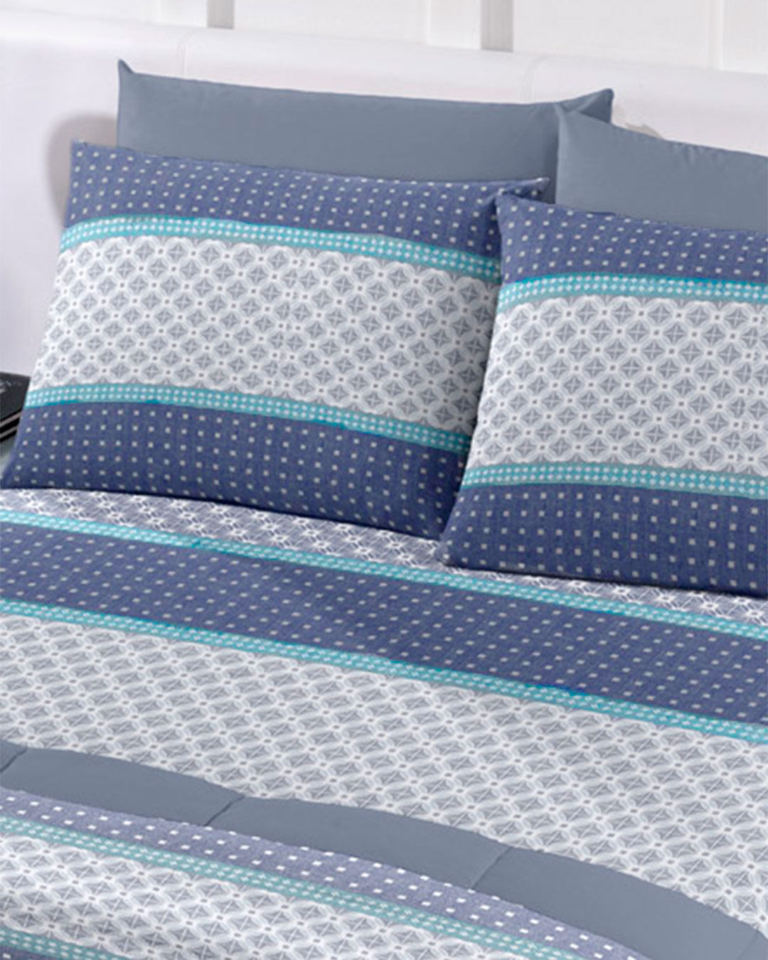 Jg-Cama-Royal-Casal-Berlin-Indigo---Branco-Geometrico