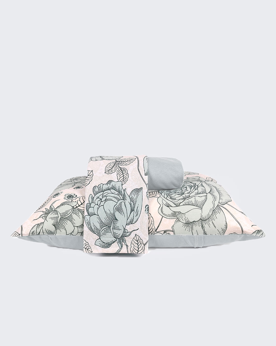 Jogo-De-Lencol-Casal-3-Pcs-Estampado---Cinza-Floral