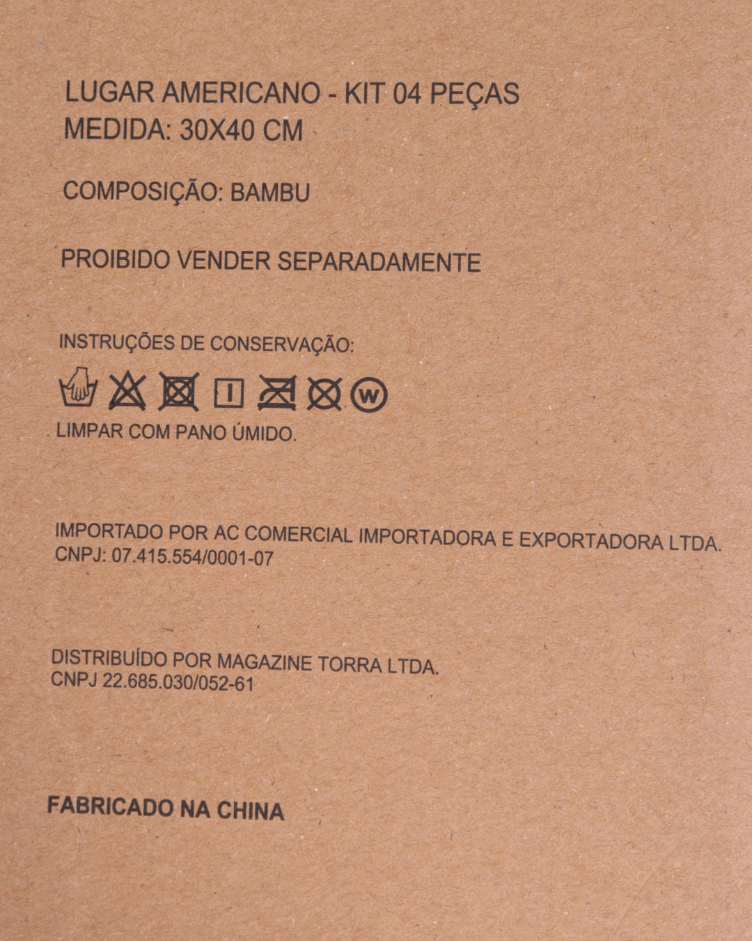 Kit-04pcs-Jogo-Americano-Bamboo---Vermelho-Medio