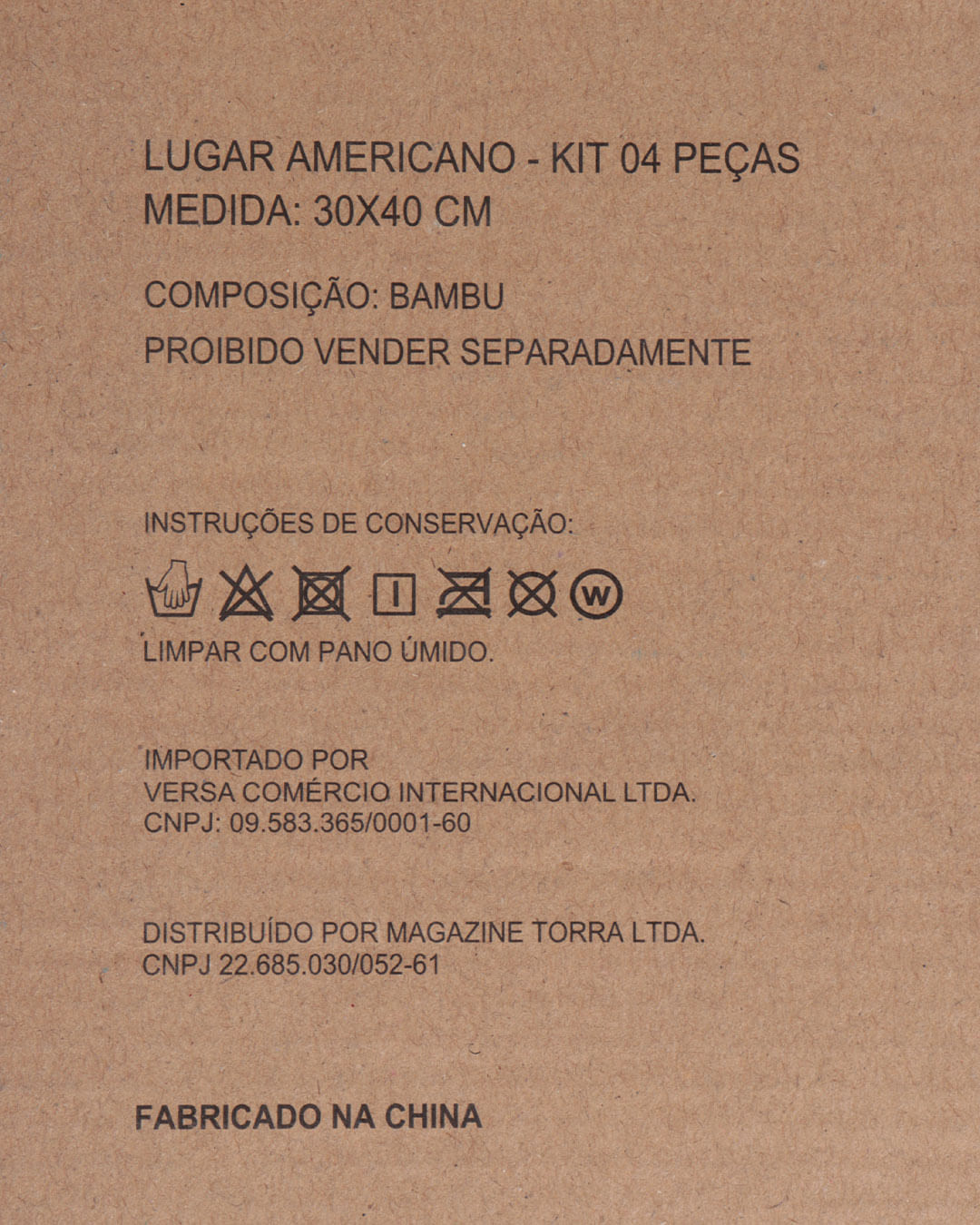 Kit-04pcs-Jogo-Americano-Bamboo---Vermelho-Medio