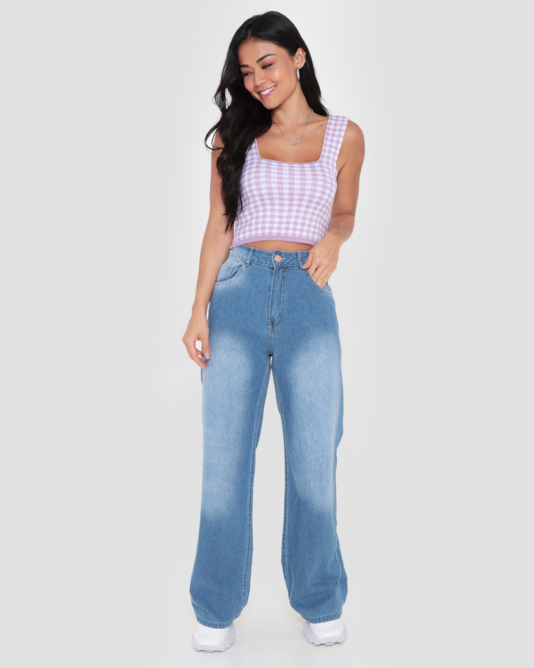 Regata-H026-Tricot-Cropped-Vichy---Lilas-Xadrez