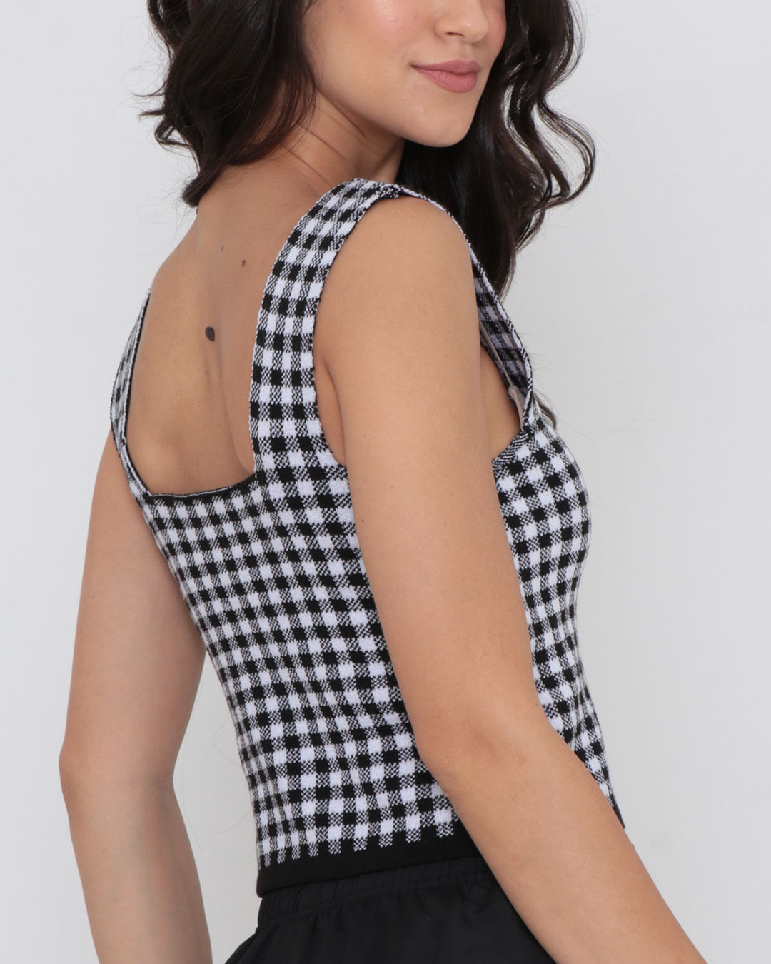 Regata-H026-Tricot-Cropped-Vichy---Preto-Xadrez