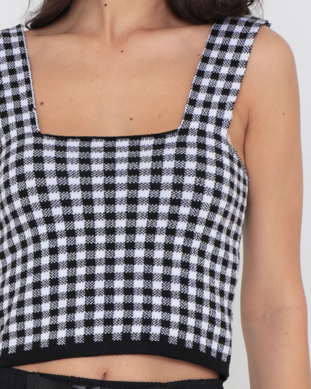 Regata-H026-Tricot-Cropped-Vichy---Preto-Xadrez