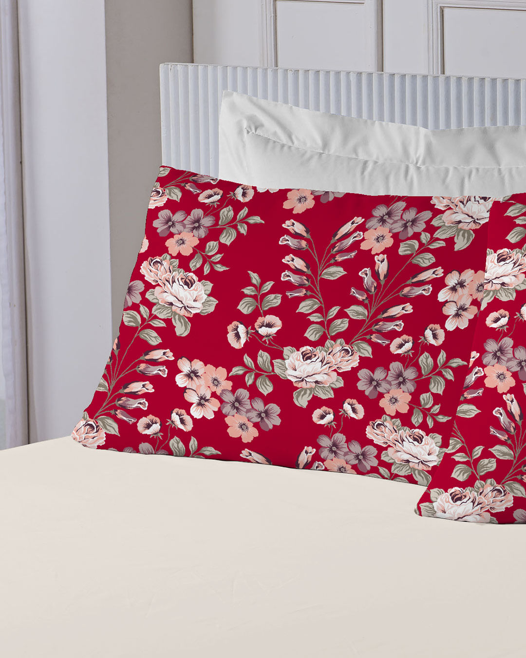 Jogo-De-Cama-Casal-3-Pcs--Essenza---Vermelho-Floral