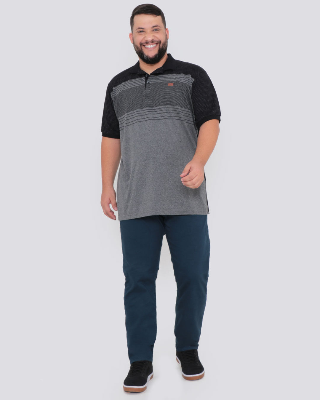Polo-64560055-Gangster-Dif-Plus---Preto-Listrado