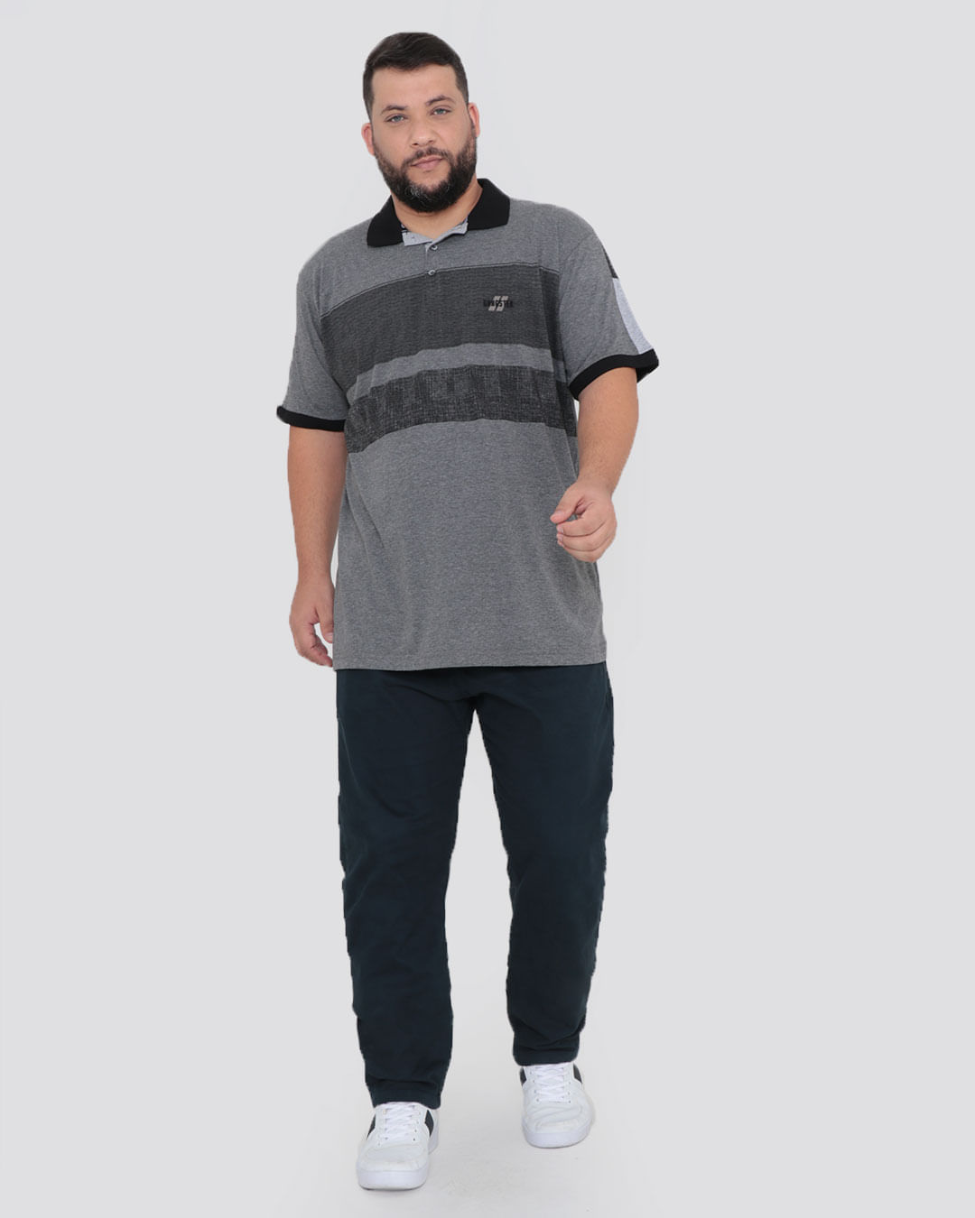 Polo-64410094-Gangster-Dif-Plus---Cinza-Medio