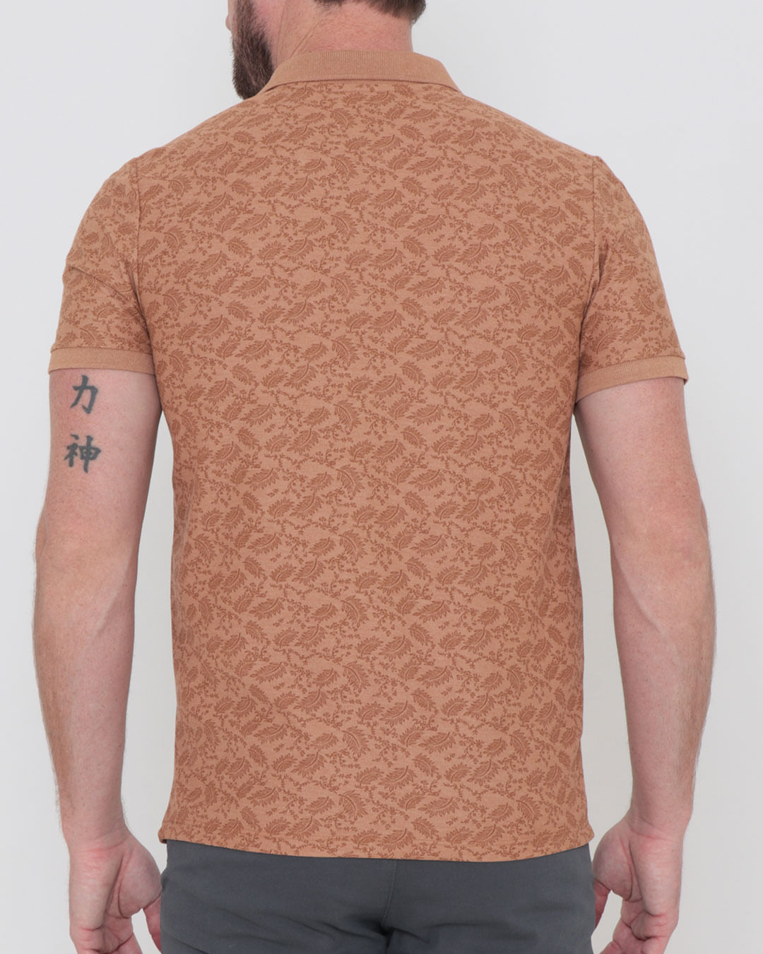 Polo-15350526-Caqui-Floral-Pgg---Marrom-Medio