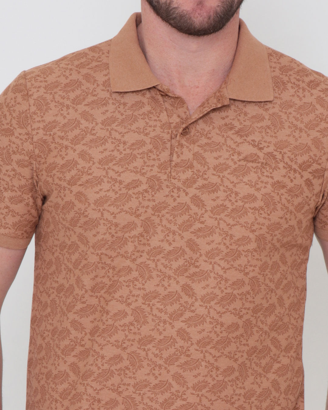 Polo-15350526-Caqui-Floral-Pgg---Marrom-Medio