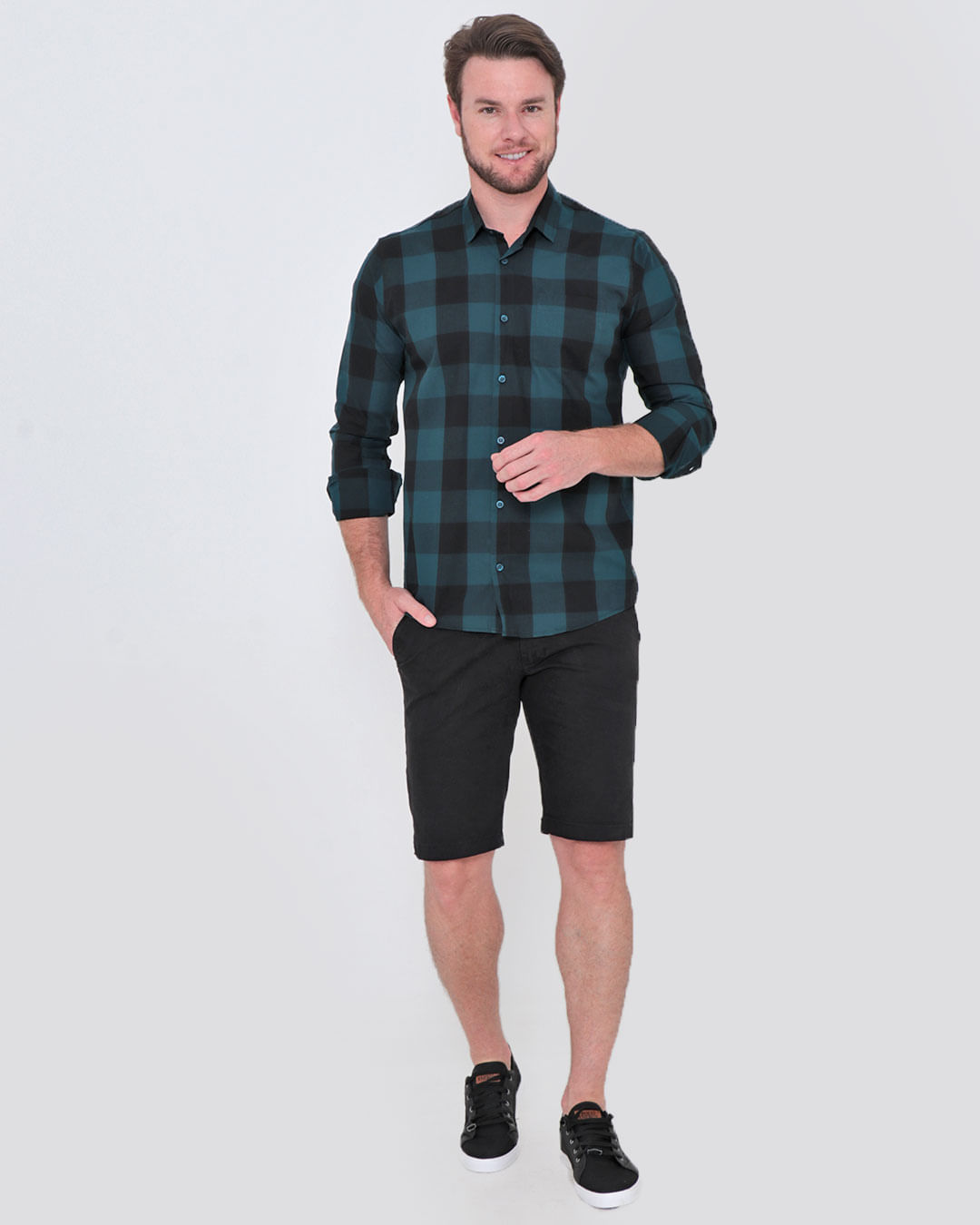 Camisa-Ml-Xadrez-Verde-1876e-Cor5--25---Verde-Xadrez