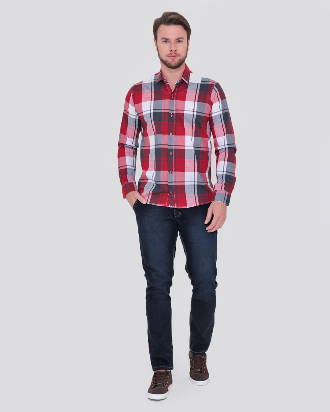 Camisa-Ml-Xadrez-Vermelh-1874e-Cor4--25---Vermelho-Xadrez