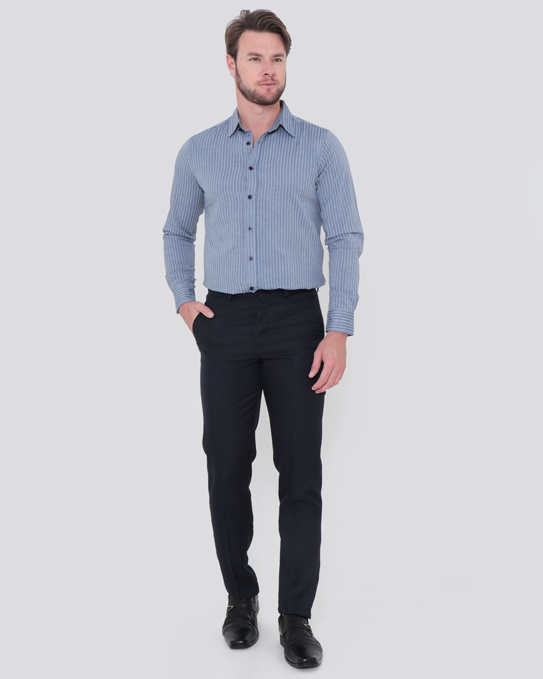 Camisa-Ml-59659-Alg-Begeazul-Pgg---Cinza-Listrado