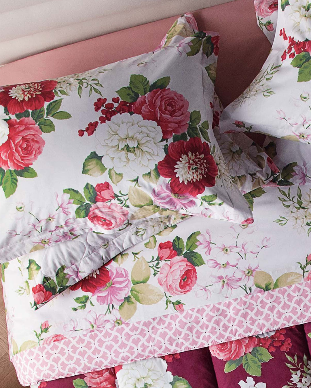 Jg-Cama-Casal-Flore---4-Pc---Branco-Floral