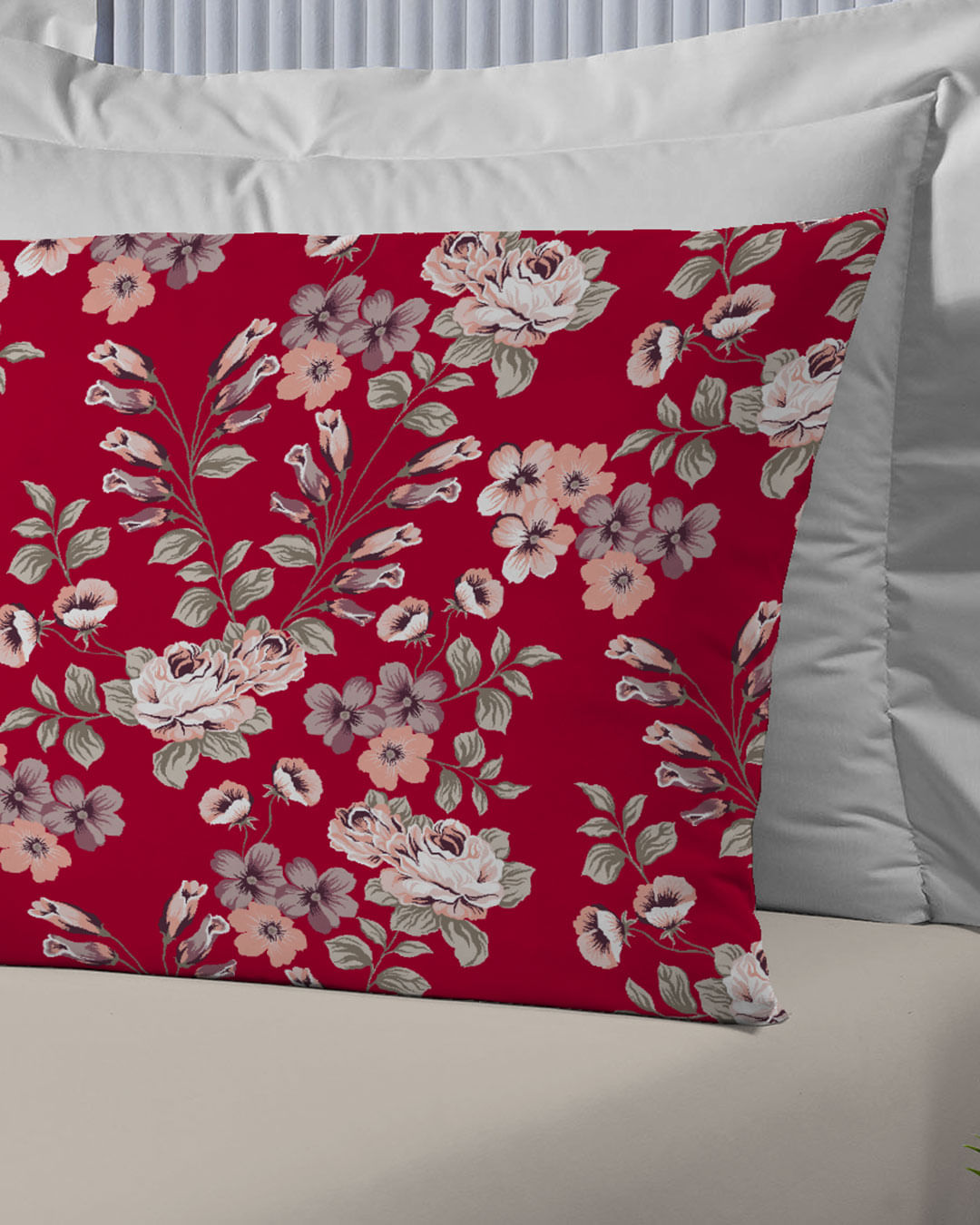 Jogo-De-Cama-King-3-Pcs-Essenza---Vinho-Floral