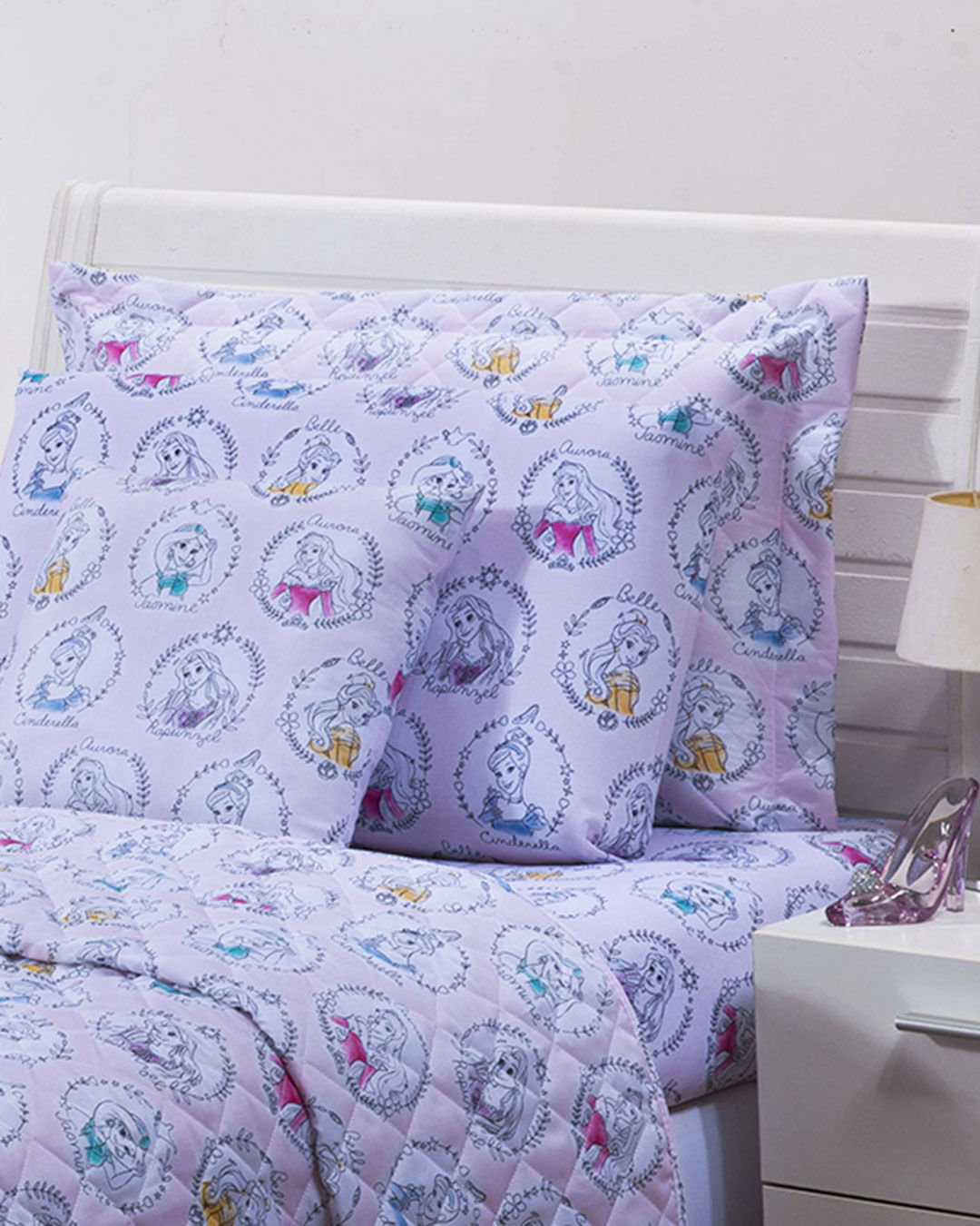 Colcha-Soft-Solt-Princesas-Line---Rosa-Claro