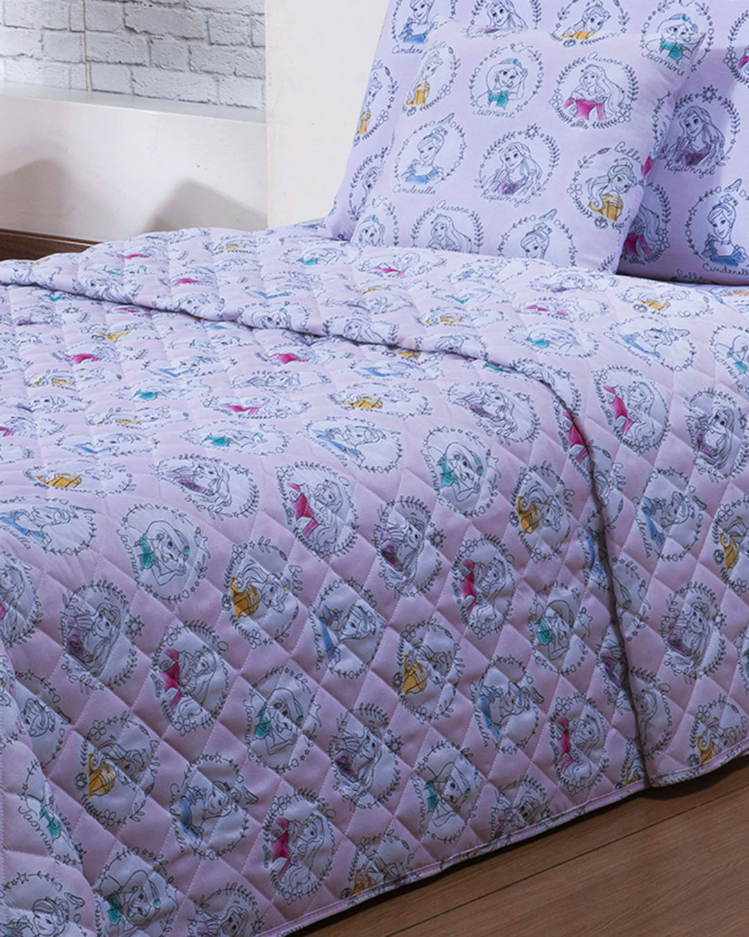 Colcha-Soft-Solt-Princesas-Line---Rosa-Claro