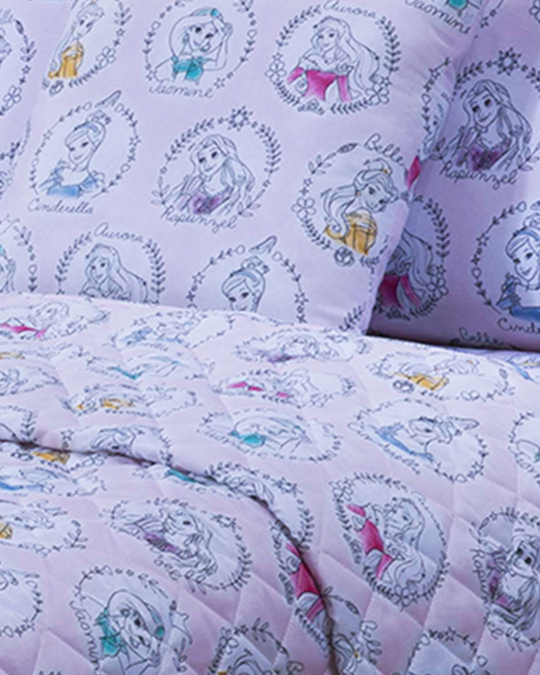 Colcha-Soft-Solt-Princesas-Line---Rosa-Claro