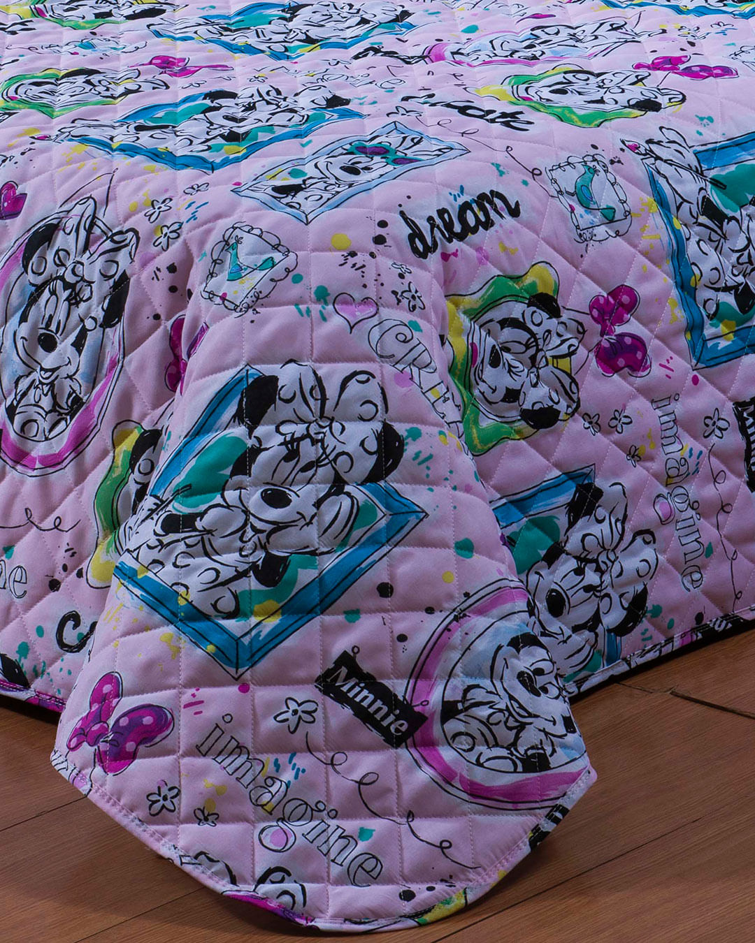 Colcha-Soft-Solt-Minnie-Paint---Rosa-Claro