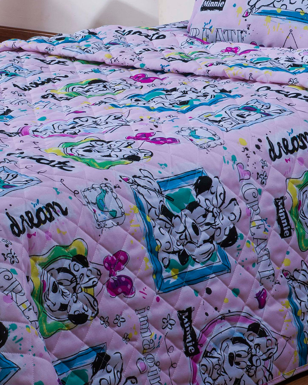 Colcha-Soft-Solt-Minnie-Paint---Rosa-Claro