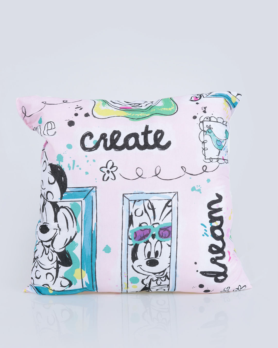 Almofada-40x40-Minnie-Paint---Rosa-Claro