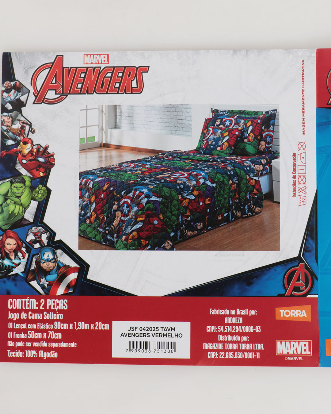 Jg-Cama-Solt-Avengers-Vermelho-02-Pcs---Marinho-Outros