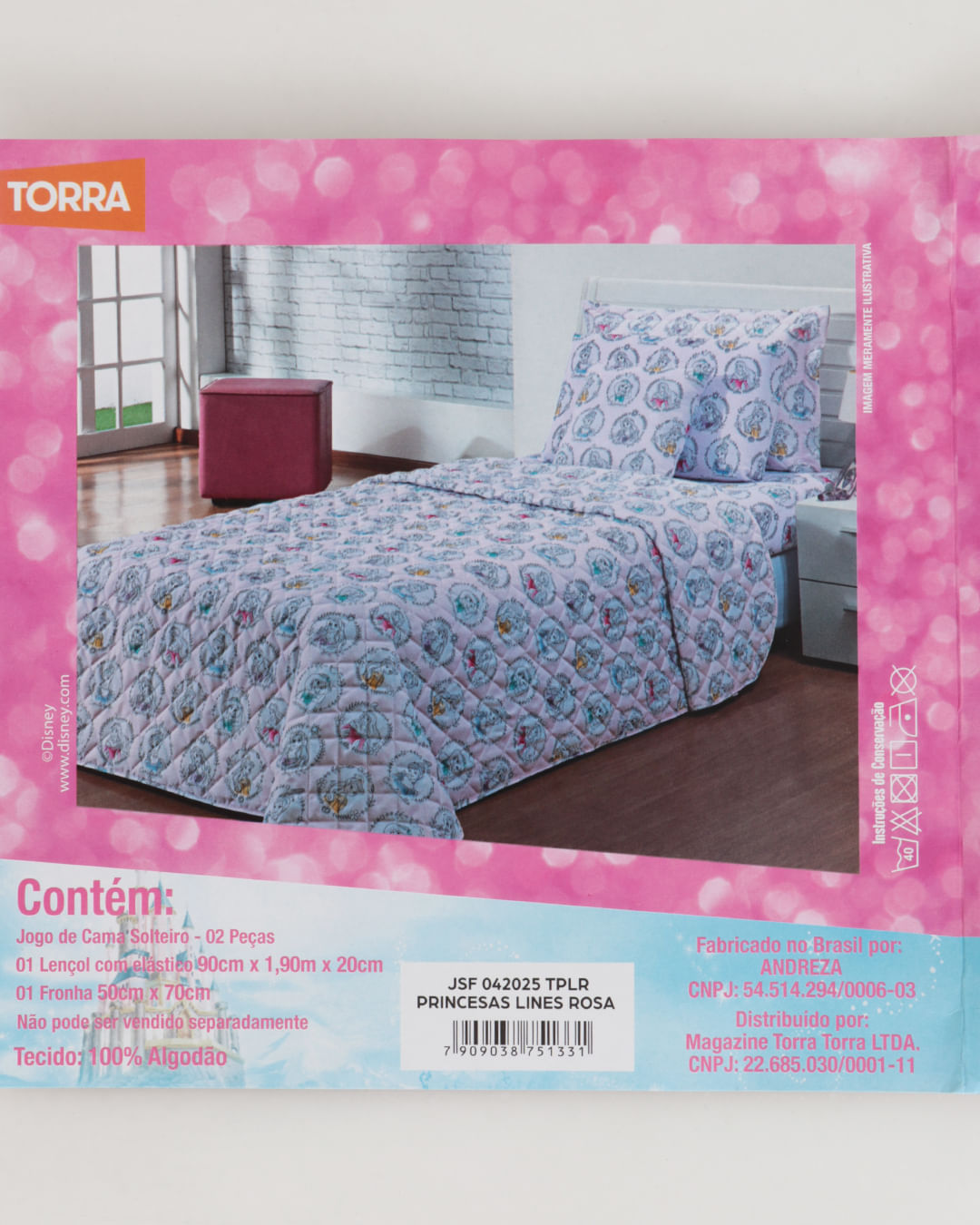 Jg-Cama-Solt-Princesas-Line-02-Pcs---Rosa-Claro