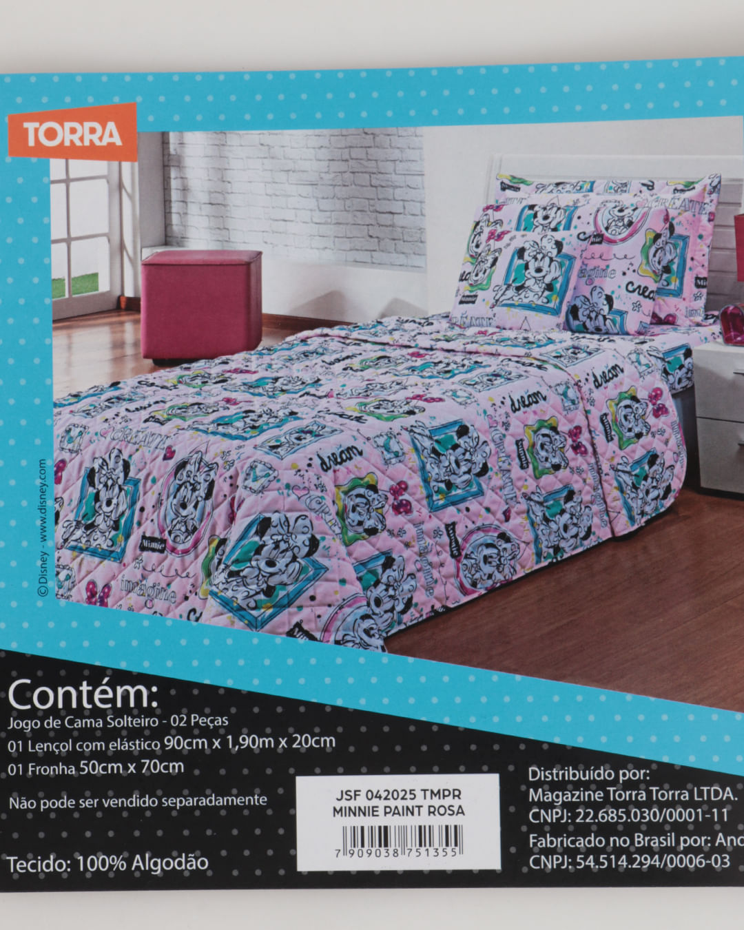 Jg-Cama-Solt-Minnie-Paint-02-Pcs---Rosa-Claro
