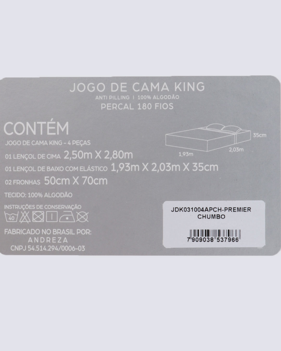 Jg-Cama-King-Size-Premier-Chumbo---4-Pc---Cinza-Escuro