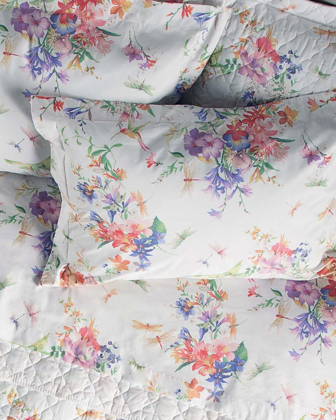 Jg-Cama-Queen-Lazio---4-Pc---Branco-Floral