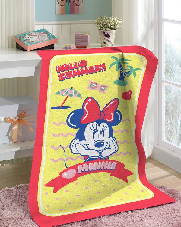 Toalha De Banho Infantil Minnie Disney Dohler Amarela UN