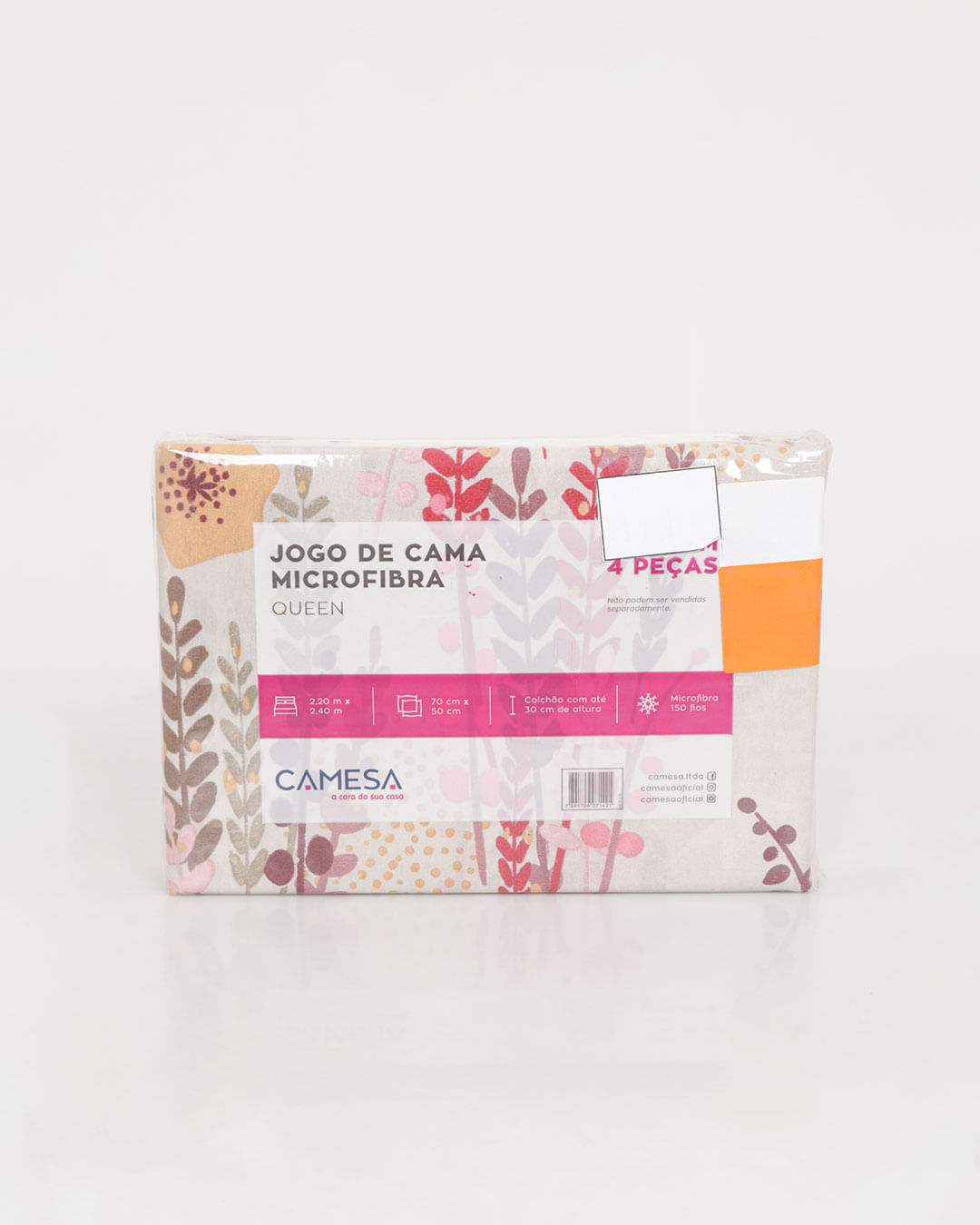 Jogo-De-Cama-Queen-Micro----4-Pecas---Cinza-Claro