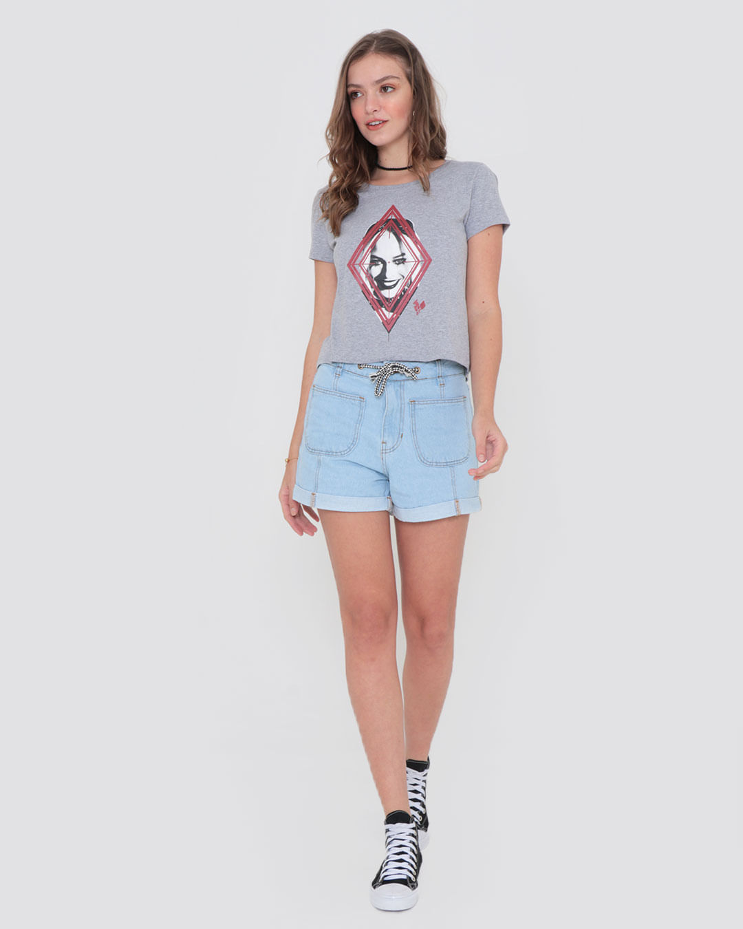 Tshirt-Suicide-Squad-Arleq-R1550---Cinza-Medio