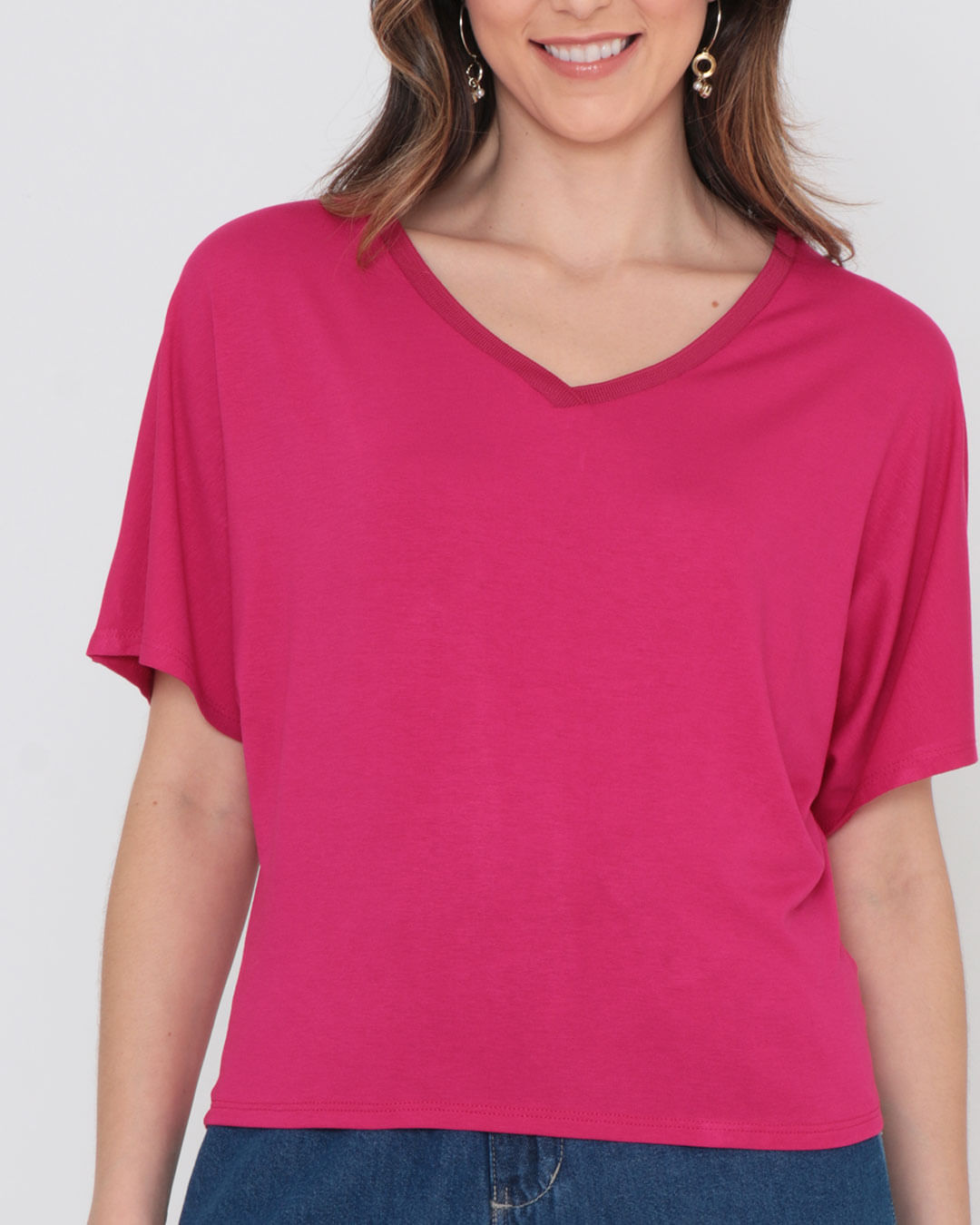 Blusa-Wt522--Gola-V-Retilinea---Rosa-Medio