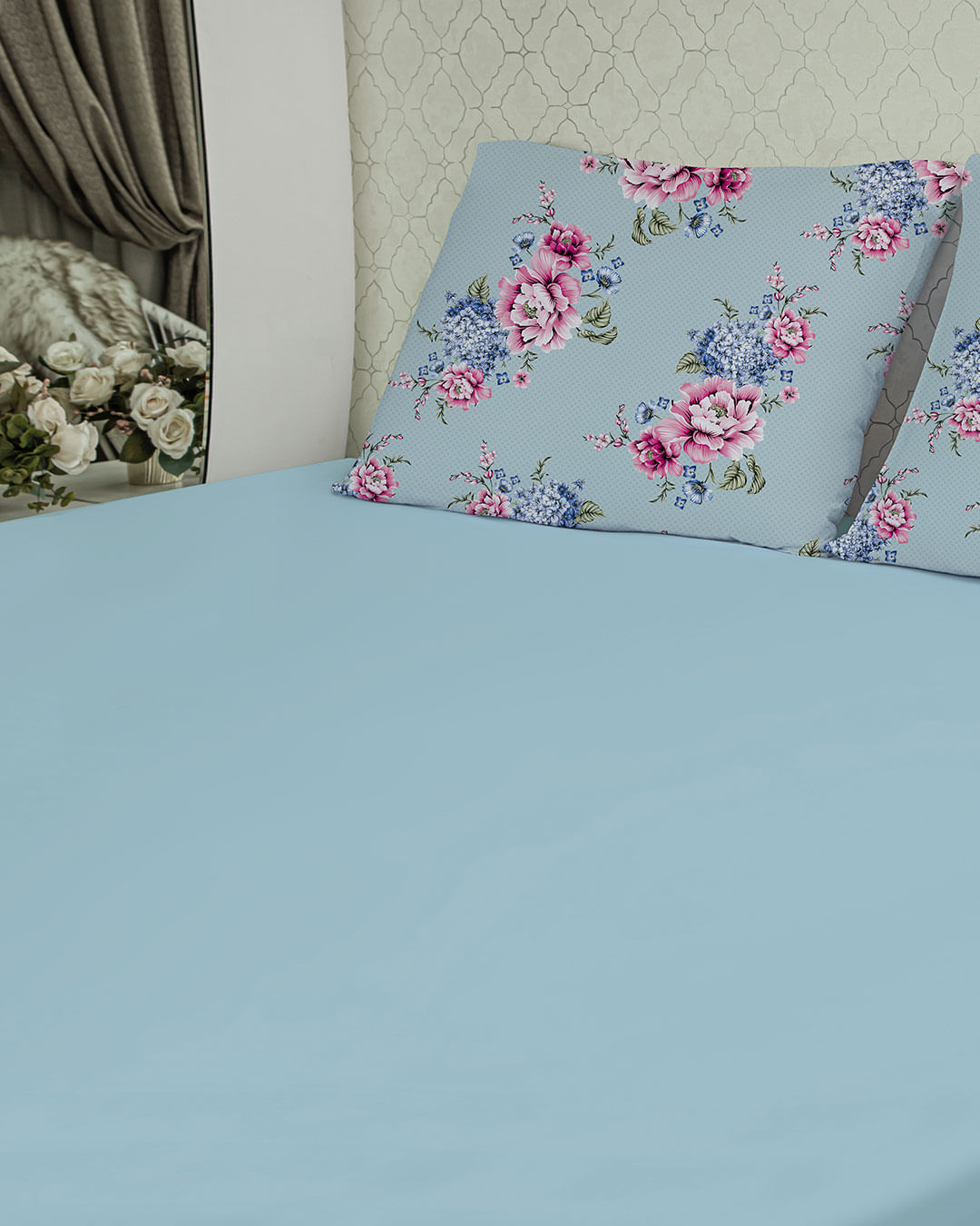 Jg-De-Cama-King-Slim--3-Pcs---Azul-Floral