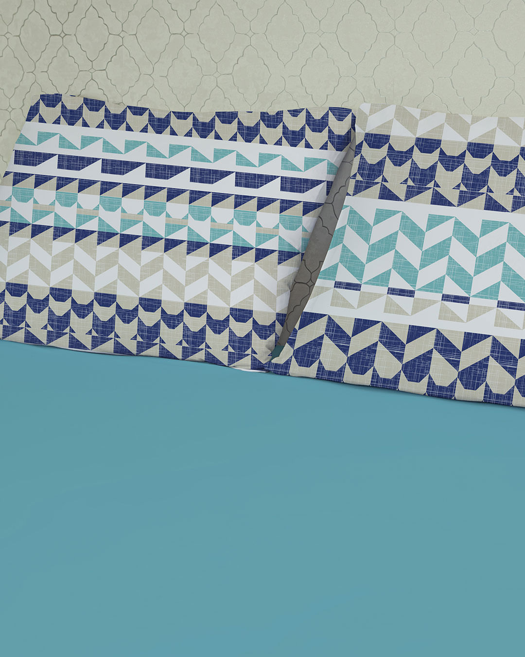 Jg-De-Cama-King-Slim--3-Pcs---Azul-Geometrico