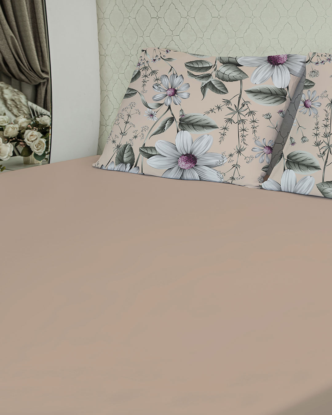 Jg-De-Cama-King-Slim--3-Pcs---Bege-Floral