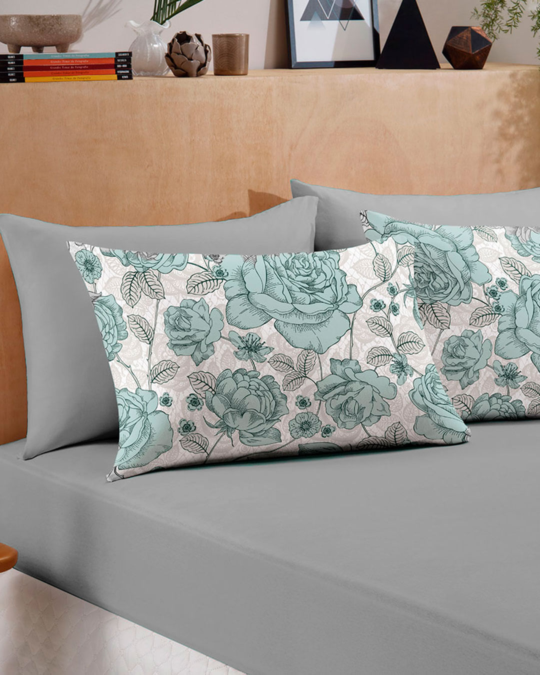 Jogo-De-Lencol-Solteiro-2-Pcs-Estampado---Verde-Floral