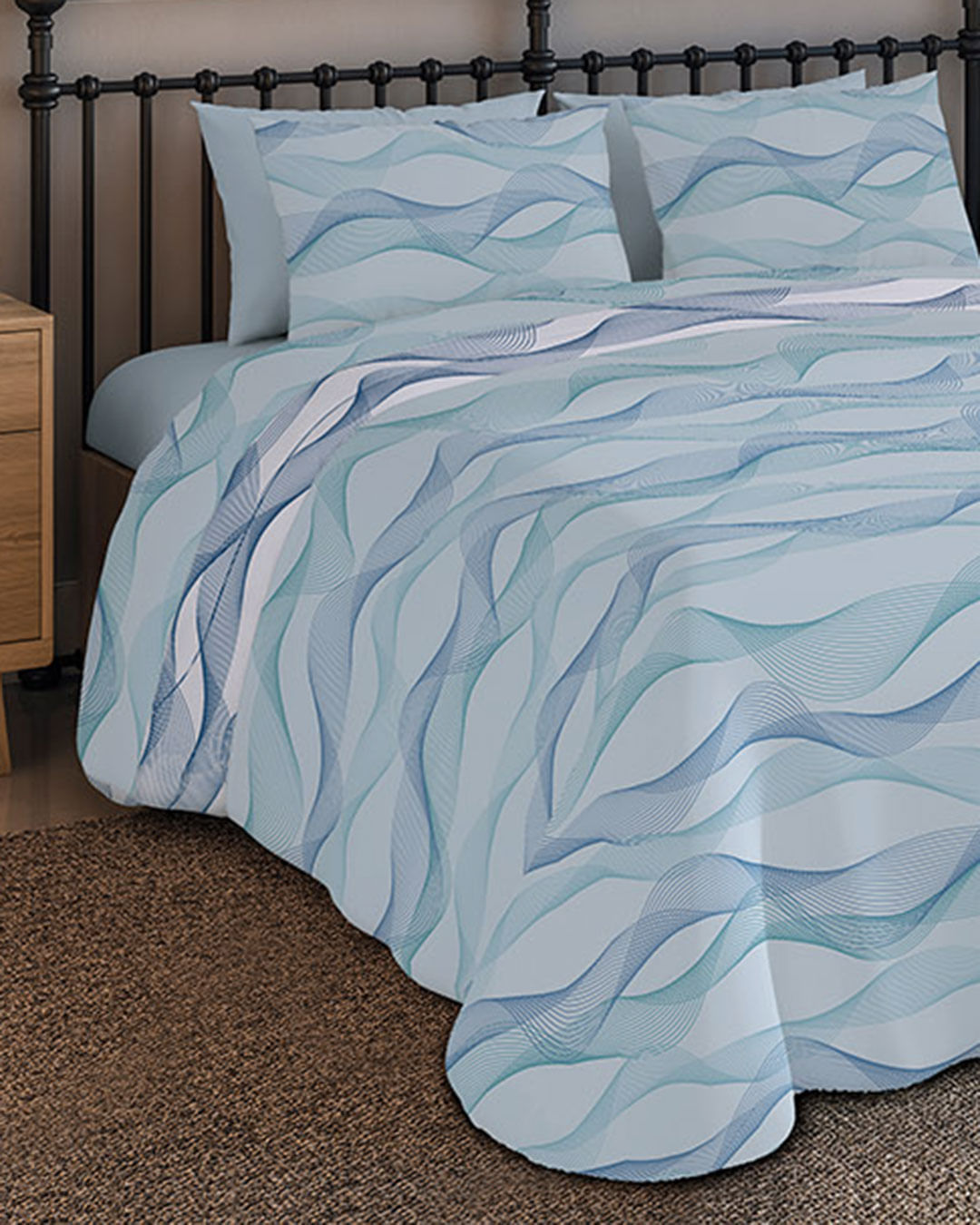 Jg-Cama-Crystal-King-4-Pcs---So---Azul-Claro