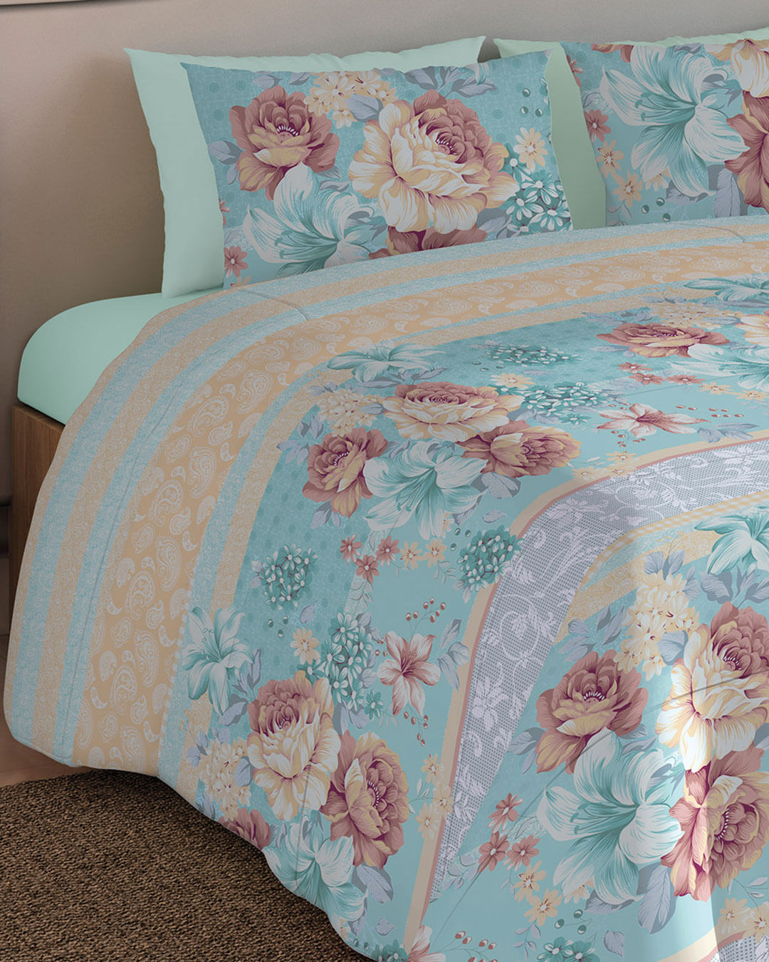 Jg-Cama-Crystal-King-4-Pcs---So---Verde-Floral