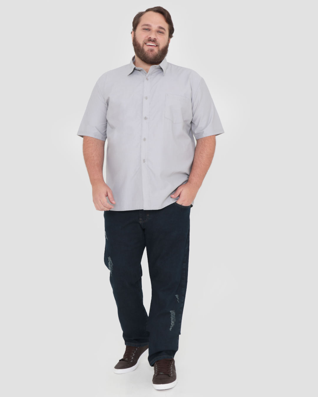 Camisa-Social-4450145-List-Plus-68-Mc---Cinza-Claro