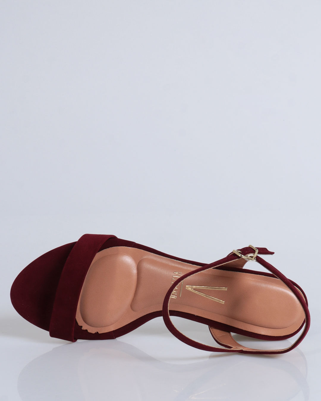 Sandália Camurça Salto Grosso Vizzano Vinho Lojas Torra