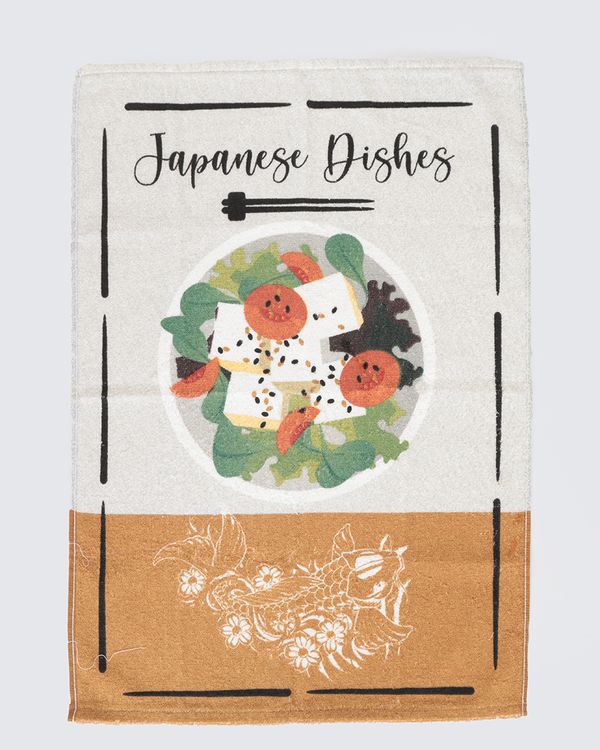 Pano de Copa Fiori Japão 46cmx65cm Teka Cinza Claro UN
