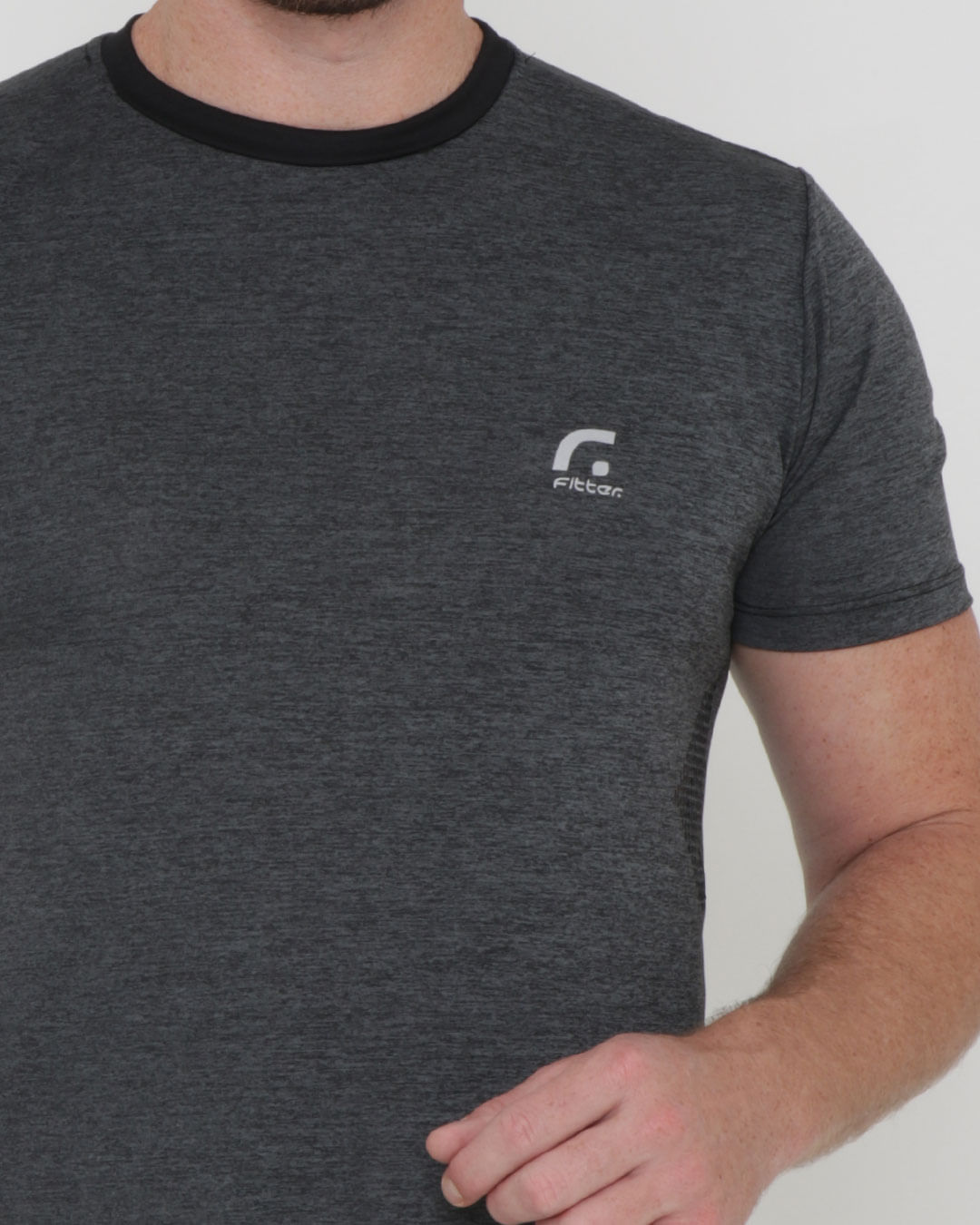Camiseta-Mescla-Corte-A-Laser---Cinza-Escuro